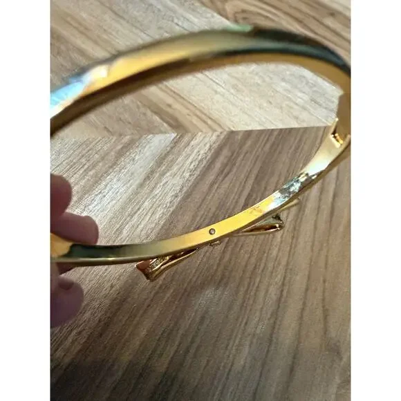 NWOT Kate Spade New York Rhinestone Bow Hinge Love Notes Bracelet - Picture 5 of 6